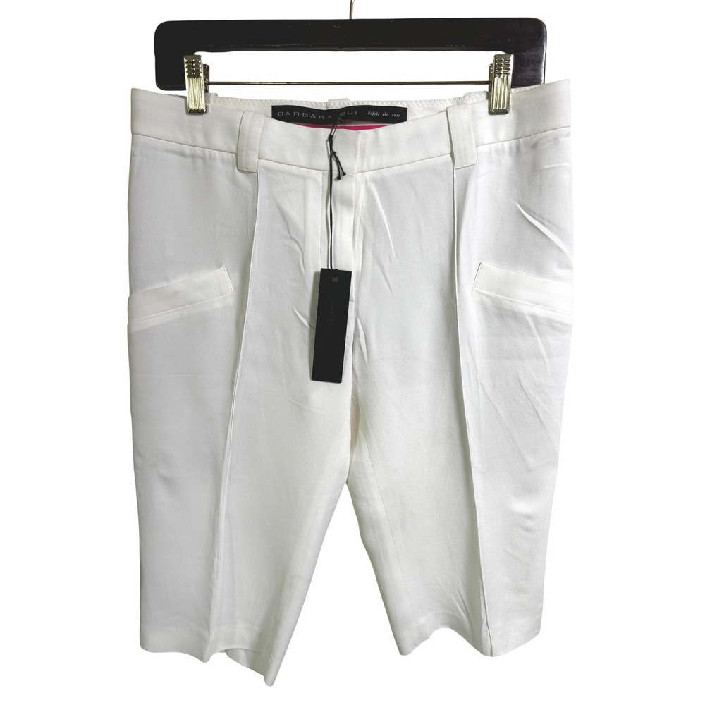 Barbara Bui Defile Ete Sz 40/ 4 White Tailored Shorts Summer Formal Luxury